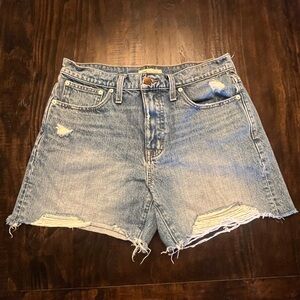 Madewell Light Blue Distressed Jean Shorts